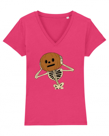 Happy Halloween Skeleton Head Raspberry