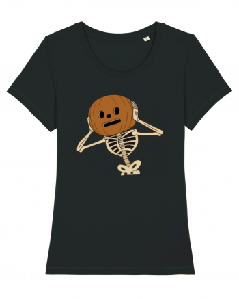 Happy Halloween Skeleton Head Black