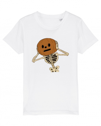 Happy Halloween Skeleton Head White