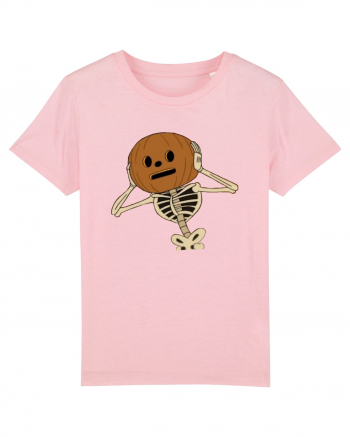 Happy Halloween Skeleton Head Cotton Pink