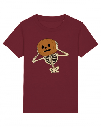 Happy Halloween Skeleton Head Burgundy