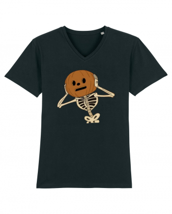 Happy Halloween Skeleton Head Black