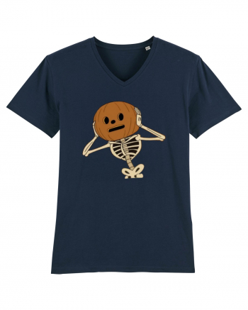 Happy Halloween Skeleton Head French Navy