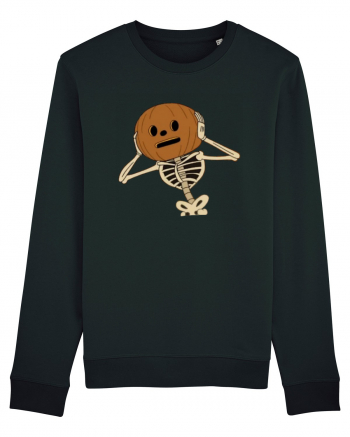 Happy Halloween Skeleton Head Black