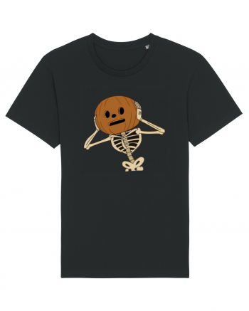 Happy Halloween Skeleton Head Black