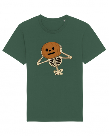 Happy Halloween Skeleton Head Bottle Green