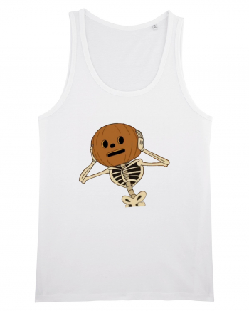 Happy Halloween Skeleton Head White