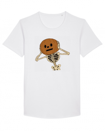 Happy Halloween Skeleton Head White