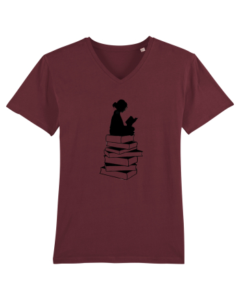 Girl reading Burgundy