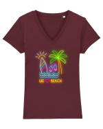 Ne place plaja Tricou mânecă scurtă guler V Damă Evoker