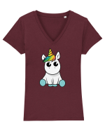 Cute unicorn Tricou mânecă scurtă guler V Damă Evoker
