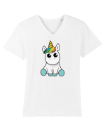 Cute unicorn Tricou mânecă scurtă guler V Bărbat Presenter