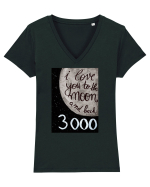Love you to the moon Tricou mânecă scurtă guler V Damă Evoker