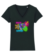 Vacanță fericită Tricou mânecă scurtă guler V Damă Evoker