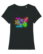 Vacanță fericită Tricou mânecă scurtă guler larg fitted Damă Expresser