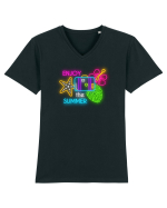 Vacanță fericită Tricou mânecă scurtă guler V Bărbat Presenter