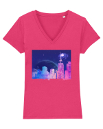Purple Dream  Tricou mânecă scurtă guler V Damă Evoker