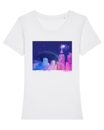 Purple Dream  Tricou mânecă scurtă guler larg fitted Damă Expresser
