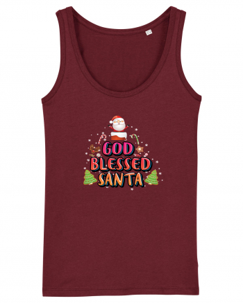 God Blessed Santa Burgundy