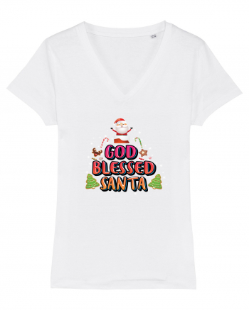 God Blessed Santa White