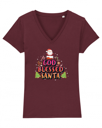 God Blessed Santa Burgundy