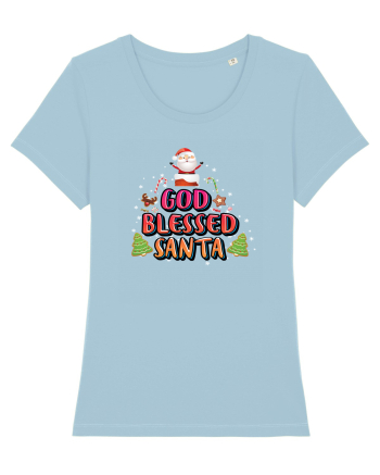 God Blessed Santa Sky Blue