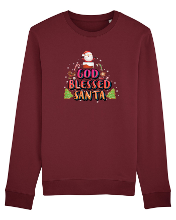 God Blessed Santa Burgundy