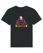 God Blessed Santa Tricou mânecă scurtă Unisex Rocker