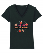 Ho Ho Holly Grail Tricou mânecă scurtă guler V Damă Evoker