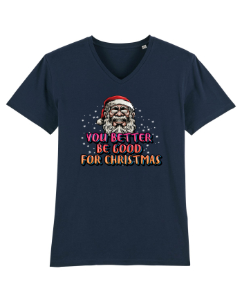 You Better Be Good For Christmas French Navy
