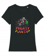 Mighty Santa Craciun Tricou mânecă scurtă guler larg fitted Damă Expresser