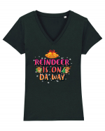 Reindeer Is On Da Way Tricou mânecă scurtă guler V Damă Evoker
