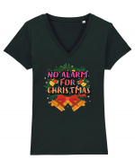 No Alarm For Christmas Tricou mânecă scurtă guler V Damă Evoker