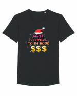 Santa Is Coming To Da Hood Tricou mânecă scurtă guler larg Bărbat Skater