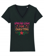 Spread Love For Christmas Tricou mânecă scurtă guler V Damă Evoker