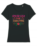 Spread Love For Christmas Tricou mânecă scurtă guler larg fitted Damă Expresser