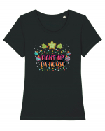 Light Up Da House Tricou mânecă scurtă guler larg fitted Damă Expresser