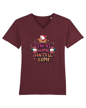 Stay At Home Santa'll Come Burgundy