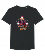 Stay At Home Santa'll Come Tricou mânecă scurtă guler larg Bărbat Skater