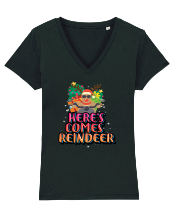 Here's Comes Reindeer Black