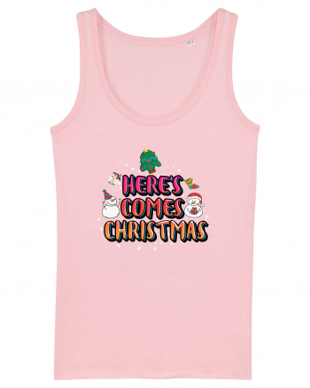 Here's Comes Christmas Cotton Pink