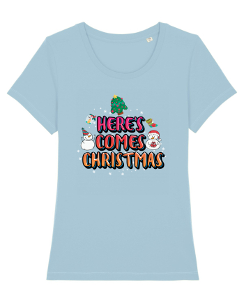 Here's Comes Christmas Sky Blue