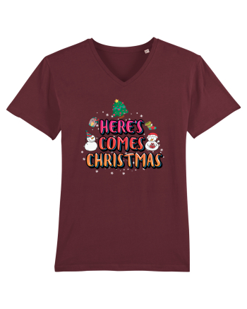 Here's Comes Christmas Burgundy