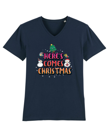 Here's Comes Christmas French Navy