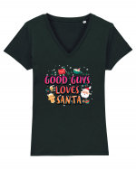 Good Guys Loves Santa Tricou mânecă scurtă guler V Damă Evoker