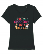 Good Guys Loves Santa Tricou mânecă scurtă guler larg fitted Damă Expresser