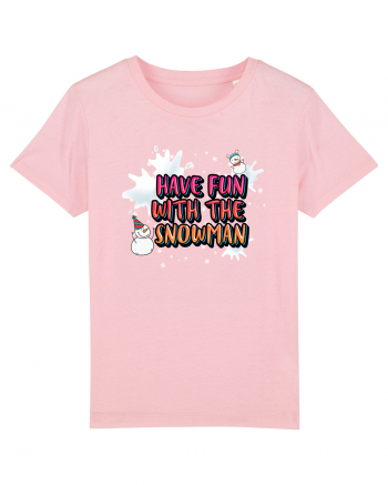 Have Fun With The Snowman Cotton Pink