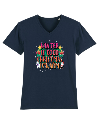 Winter Is Cold Christmas Is Warm French Navy
