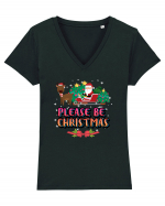 Please Be Christmas Tricou mânecă scurtă guler V Damă Evoker