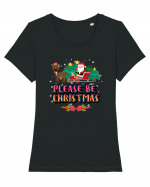 Please Be Christmas Tricou mânecă scurtă guler larg fitted Damă Expresser